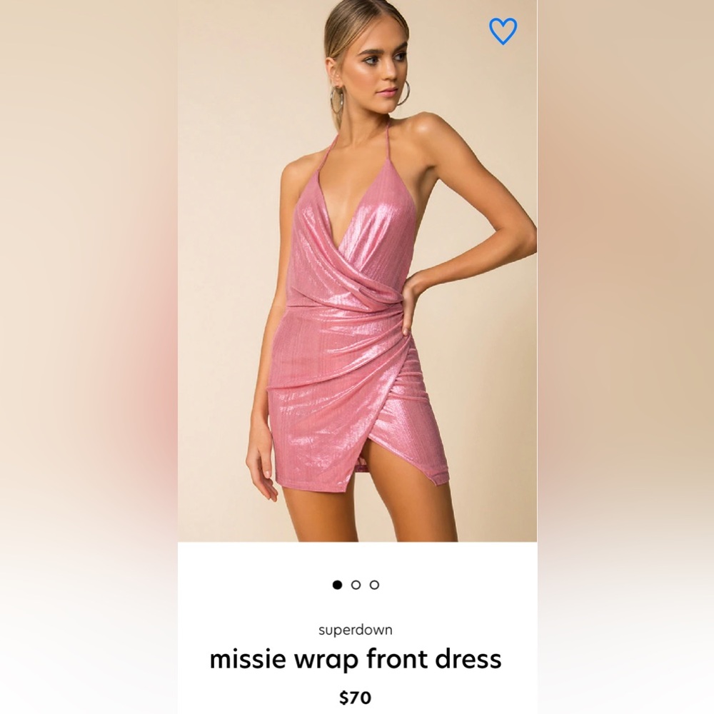 Superdown brand Missie dress in pink metallic BNWT